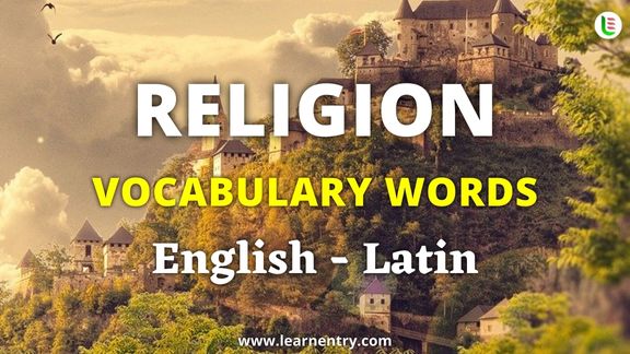 Religion vocabulary words in Latin and English