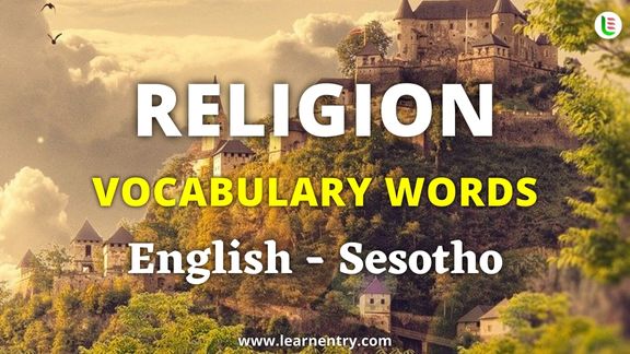 Religion vocabulary words in Sesotho and English