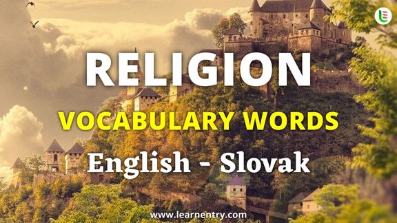 Religion vocabulary words in Slovak and English