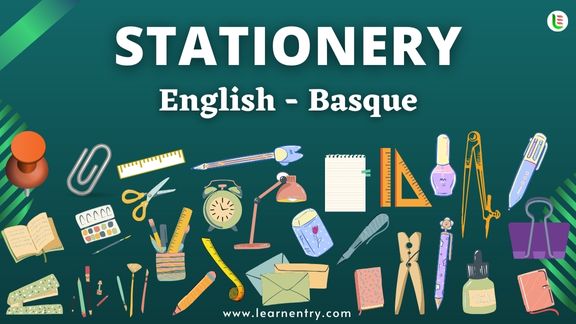 Stationery items names in Basque and English