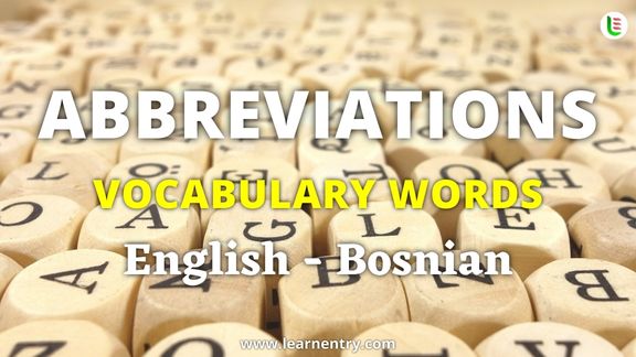 Abbreviation vocabulary words in Bosnian and English