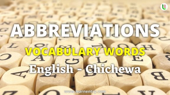 Abbreviation vocabulary words in Chichewa and English - Common Chichewa Vocabulary