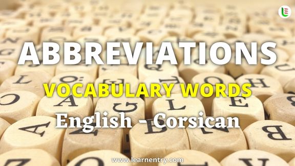 Abbreviation vocabulary words in Corsican and English