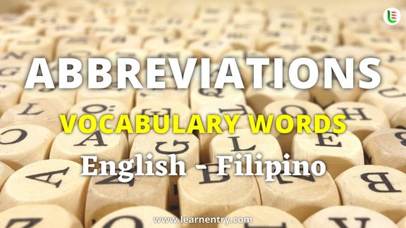 Abbreviation vocabulary words in Filipino and English
