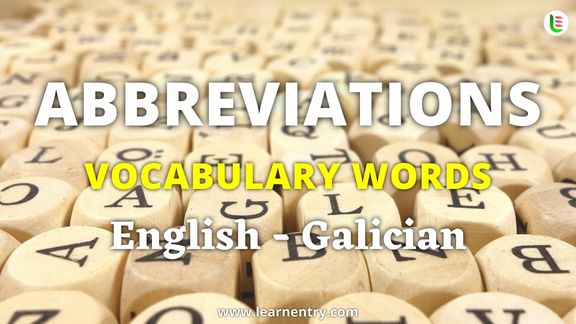 Abbreviation vocabulary words in Galician and English