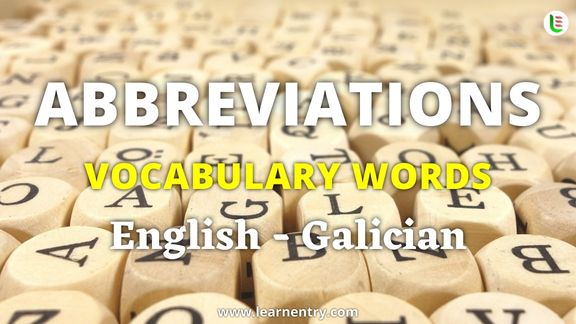 Abbreviation vocabulary words in Galician and English - Common Galician Vocabulary