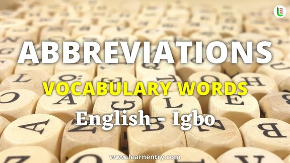 Abbreviation vocabulary words in Igbo and English