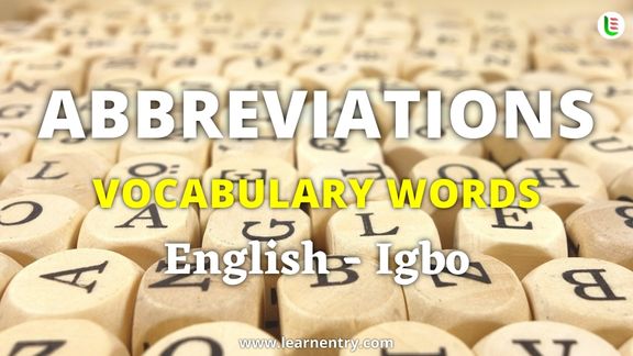 Abbreviation vocabulary words in Igbo and English - Common Igbo Vocabulary