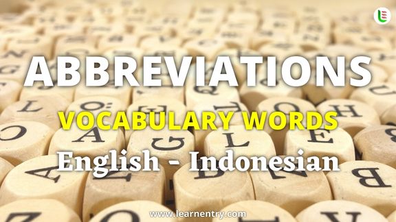 Abbreviation vocabulary words in Indonesian and English