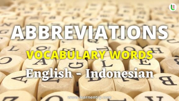 Abbreviation vocabulary words in Indonesian and English - Common Indonesian Vocabulary