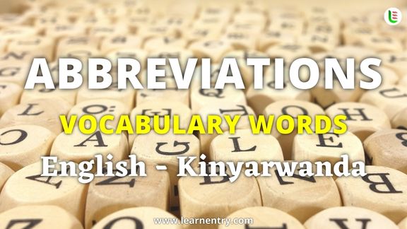 Abbreviation vocabulary words in Kinyarwanda and English