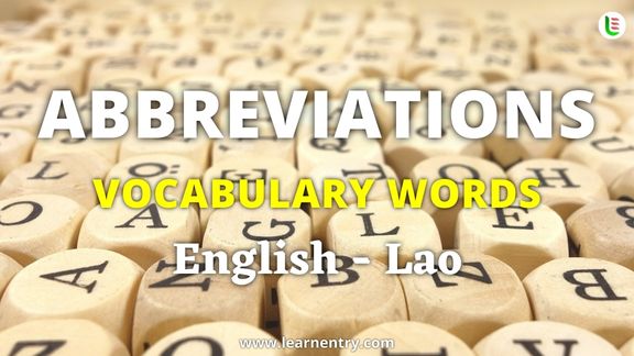 Abbreviation vocabulary words in Lao and English - Common Lao Vocabulary