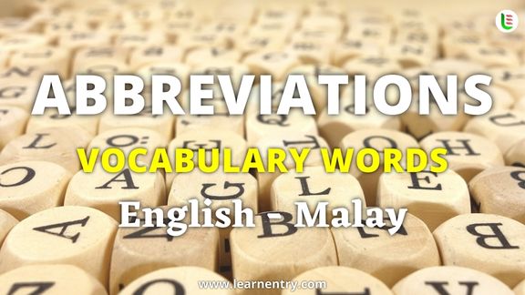 Abbreviation vocabulary words in Malay and English