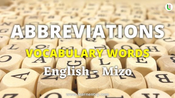Abbreviation vocabulary words in Mizo and English - Common Mizo Vocabulary