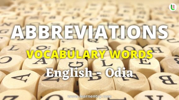 Abbreviation vocabulary words in Odia and English