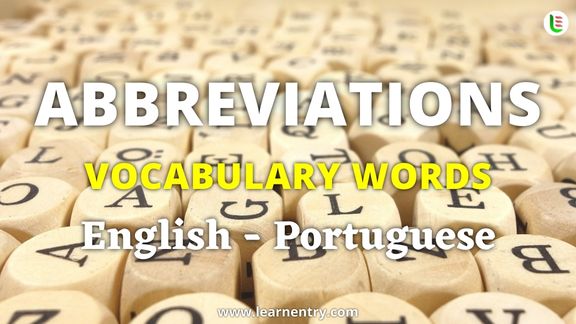 Abbreviation vocabulary words in Portuguese and English