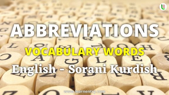 Abbreviation vocabulary words in Sorani kurdish and English