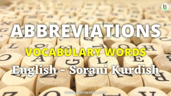 Abbreviation vocabulary words in Sorani kurdish and English - Common Sorani kurdish Vocabulary