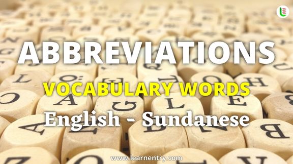 Abbreviation vocabulary words in Sundanese and English