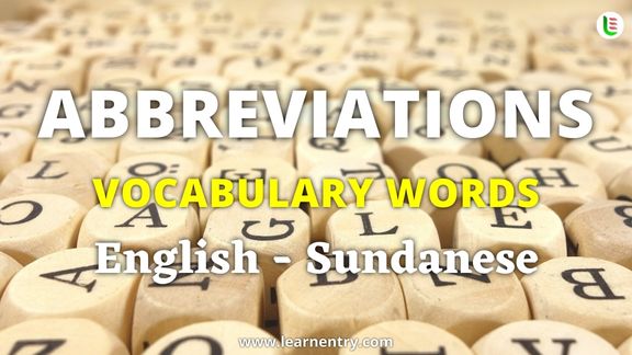 Abbreviation vocabulary words in Sundanese and English - Common Sundanese Vocabulary