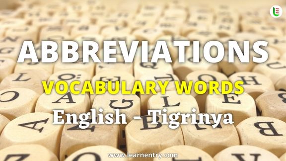 Abbreviation vocabulary words in Tigrinya and English