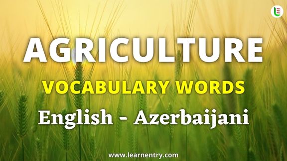 Agriculture vocabulary words in Azerbaijani and English - Common Azerbaijani Vocabulary