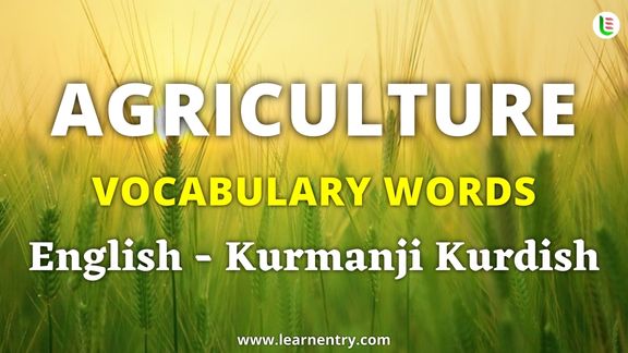 Agriculture vocabulary words in Kurmanji kurdish and English - Common Kurmanji kurdish Vocabulary