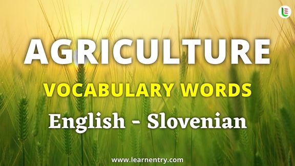 Agriculture vocabulary words in Slovenian and English - Common Slovenian Vocabulary