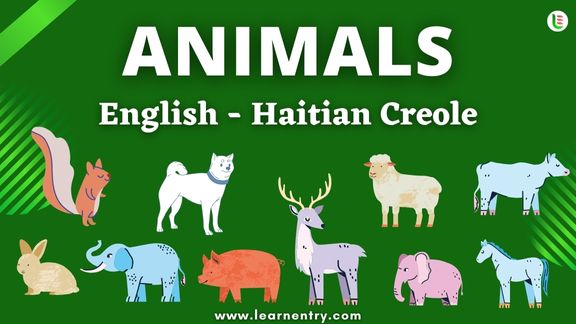 Animals names in Haitian creole and English - Common Haitian creole Vocabulary