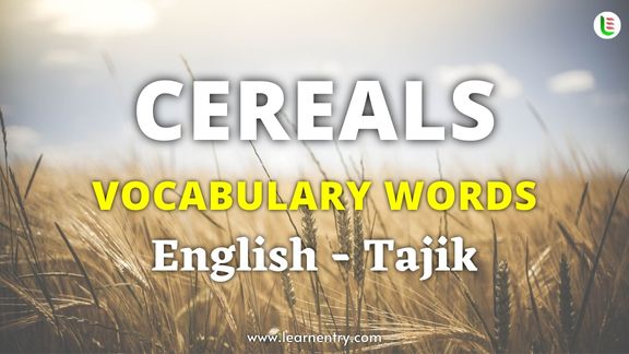 Cereals names in Tajik and English