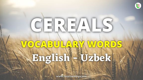 Cereals names in Uzbek and English