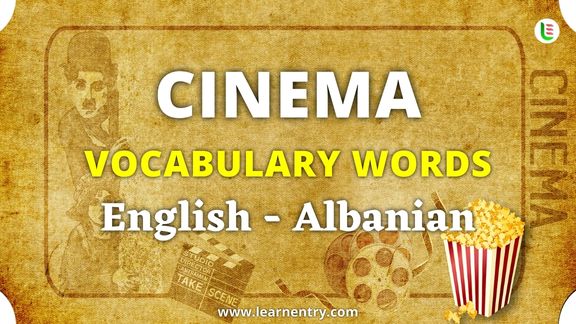 Cinema vocabulary words in Albanian and English