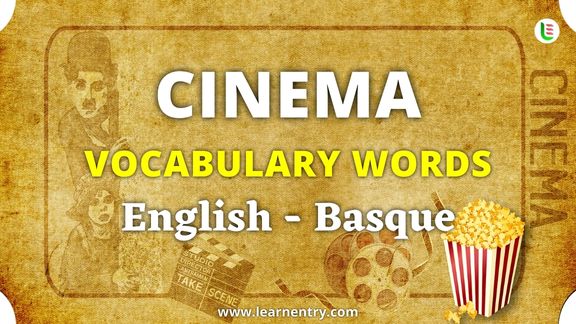 Cinema vocabulary words in Basque and English
