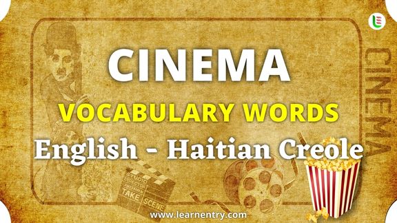 Cinema vocabulary words in Haitian creole and English
