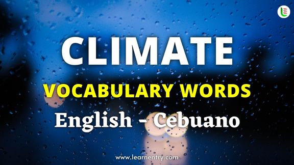 Climate names in Cebuano and English - Common Cebuano Vocabulary
