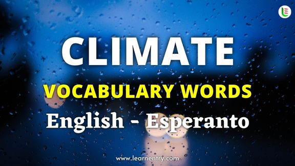Climate names in Esperanto and English - Common Esperanto Vocabulary
