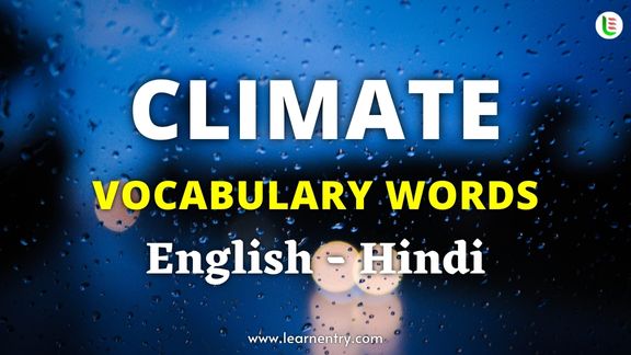 Climate names in Hindi and English - Common Hindi Vocabulary