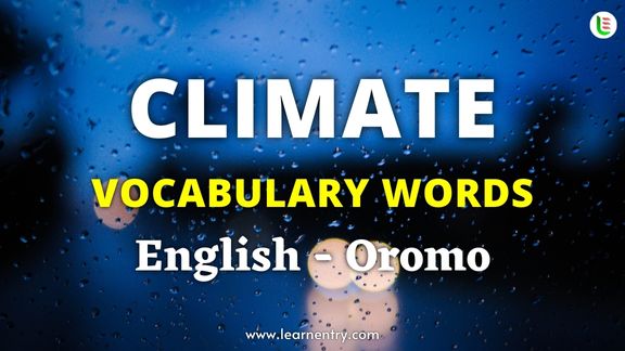 Climate names in Oromo and English - Common Oromo Vocabulary