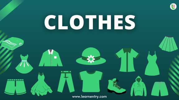 Cloth vocabulary words in English