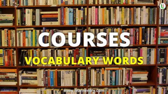 Courses vocabulary words in English