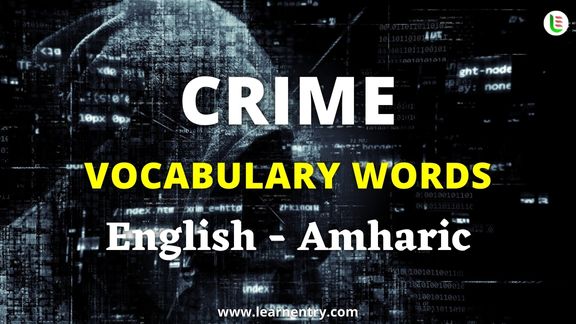 Crime vocabulary words in Amharic and English - Common Amharic Vocabulary