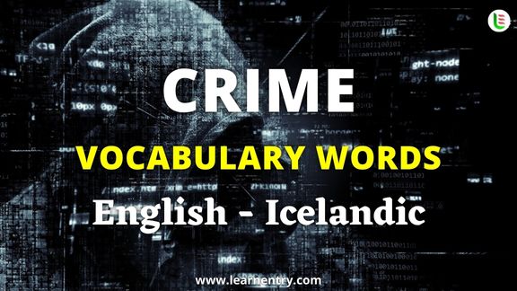 Crime vocabulary words in Icelandic and English