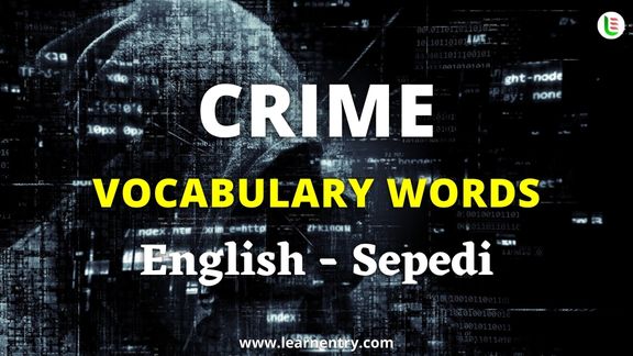 Crime vocabulary words in Sepedi and English