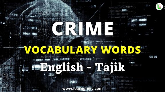 Crime vocabulary words in Tajik and English