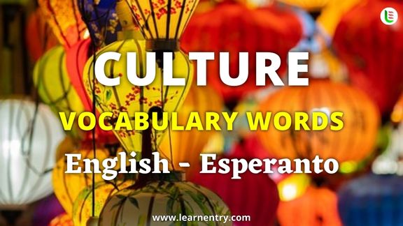 Culture vocabulary words in Esperanto and English | Learn Entry
