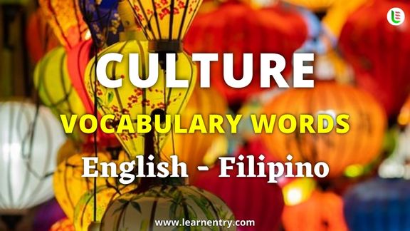 Culture vocabulary words in Filipino and English | Learn Entry
