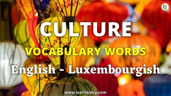 Culture vocabulary words in Luxembourgish and English | Learn Entry