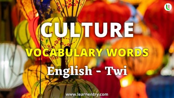 Culture vocabulary words in Twi and English | Learn Entry
