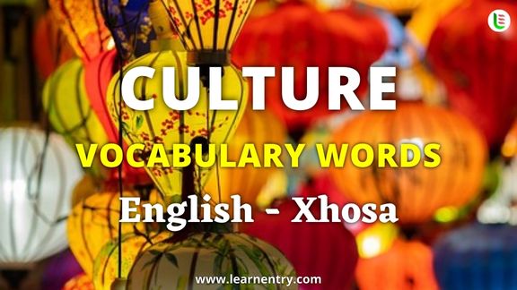 Culture vocabulary words in Xhosa and English | Learn Entry