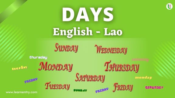 Days names in Lao and English